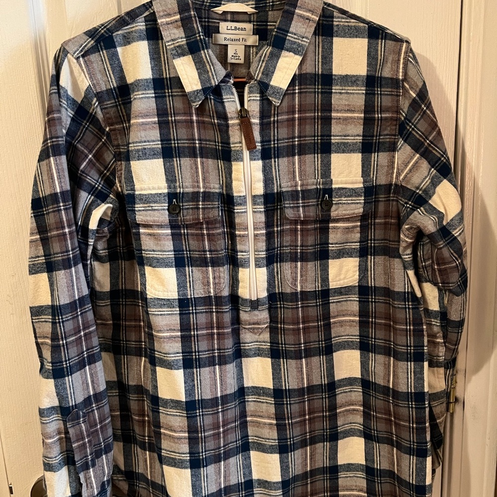Ll Been quarter zip button down
